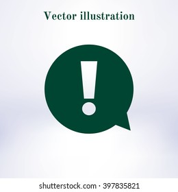  Exclamation mark.  Exclamation mark. Hazard warning symbol. Flat design style. Vector EPS 10.