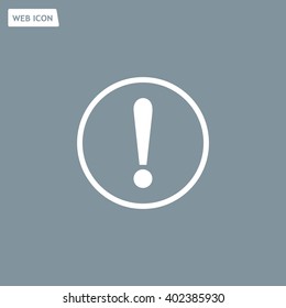 Exclamation mark. Exclamation mark. Hazard warning symbol. Flat design style. Vector EPS 10.
