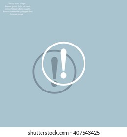 Exclamation mark. Exclamation mark. Hazard warning symbol. Flat design style. Vector EPS 10.