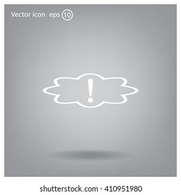 Exclamation mark. Exclamation mark. Hazard warning symbol. Flat design style. Vector EPS 10.