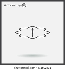 Exclamation mark. Exclamation mark. Hazard warning symbol. Flat design style. Vector EPS 10.