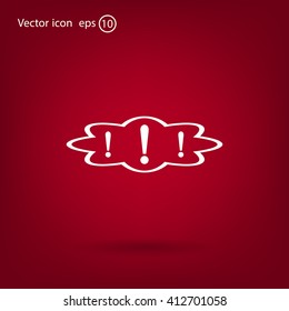 Exclamation mark. Exclamation mark. Hazard warning symbol. Flat design style. Vector EPS 10.