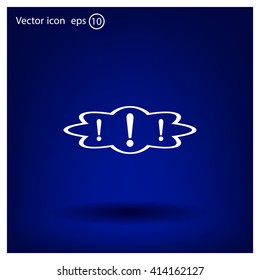 Exclamation mark. Exclamation mark. Hazard warning symbol. Flat design style. Vector EPS 10.