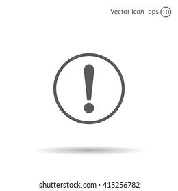 Exclamation mark. Exclamation mark. Hazard warning symbol. Flat design style. Vector EPS 10.