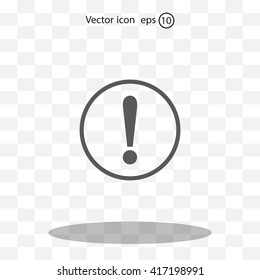  Marca de exclamación. Marca de exclamación. Símbolo de advertencia de peligro. Diseño plano. Vector EPS 10.