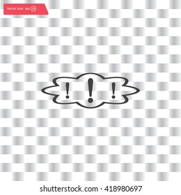 Exclamation mark. Exclamation mark. Hazard warning symbol. Flat design style. Vector EPS 10.