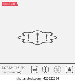 Exclamation mark. Exclamation mark. Hazard warning symbol. Flat design style. Vector EPS 10.