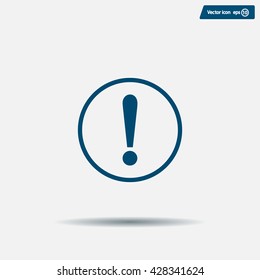 Exclamation mark. Exclamation mark. Hazard warning symbol. Flat design style. Vector EPS 10.