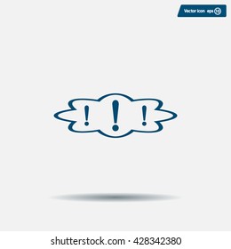 Exclamation mark. Exclamation mark. Hazard warning symbol. Flat design style. Vector EPS 10.