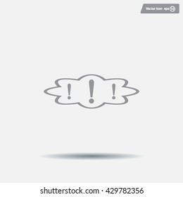 Exclamation mark. Exclamation mark. Hazard warning symbol. Flat design style. Vector EPS 10.