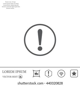Exclamation mark. Exclamation mark. Hazard warning symbol. Flat design style. Vector EPS 10.