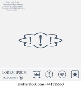 Exclamation mark. Exclamation mark. Hazard warning symbol. Flat design style. Vector EPS 10.