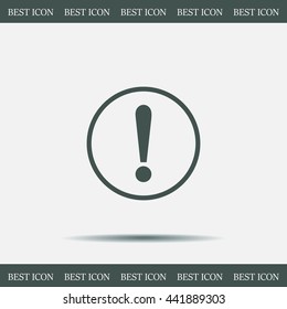 Exclamation mark. Exclamation mark. Hazard warning symbol. Flat design style. Vector EPS 10.