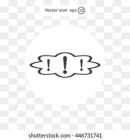 Exclamation mark. Exclamation mark. Hazard warning symbol. Flat design style. Vector EPS 10.