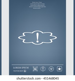 Exclamation mark. Exclamation mark. Hazard warning symbol. Flat design style. Vector EPS 10.