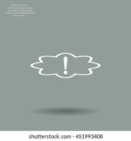 Exclamation mark. Exclamation mark. Hazard warning symbol. Flat design style. Vector EPS 10.