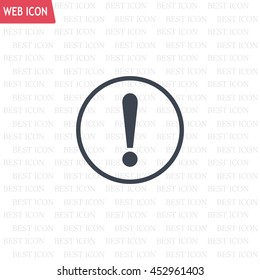 Exclamation mark. Exclamation mark. Hazard warning symbol. Flat design style. Vector EPS 10.