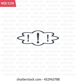 Exclamation mark. Exclamation mark. Hazard warning symbol. Flat design style. Vector EPS 10.