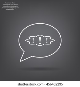 Exclamation mark. Exclamation mark. Hazard warning symbol. Flat design style. Vector EPS 10.
