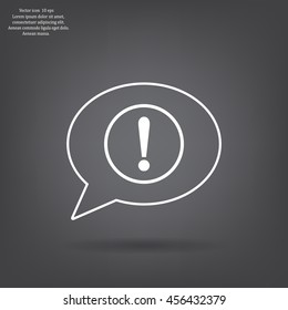 Exclamation mark. Exclamation mark. Hazard warning symbol. Flat design style. Vector EPS 10.