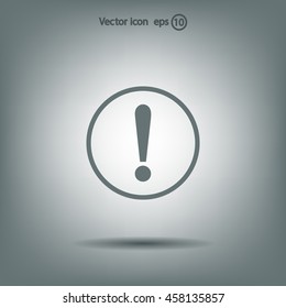 Exclamation mark. Exclamation mark. Hazard warning symbol. Flat design style. Vector EPS 10.