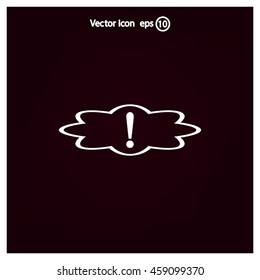 Exclamation mark. Hazard warning symbol. Flat design style. Vector EPS 10.