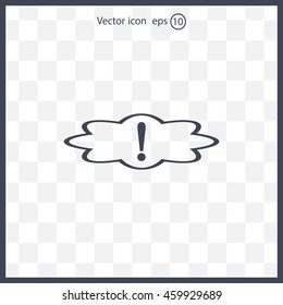 Exclamation mark. Exclamation mark. Hazard warning symbol. Flat design style. Vector EPS 10.