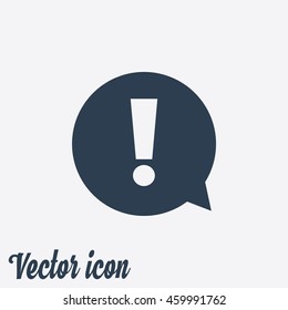   Exclamation mark. Hazard warning symbol. Flat design style. Vector EPS 10.