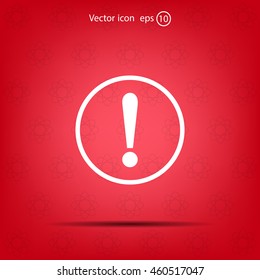 Exclamation mark. Exclamation mark. Hazard warning symbol. Flat design style. Vector EPS 10.