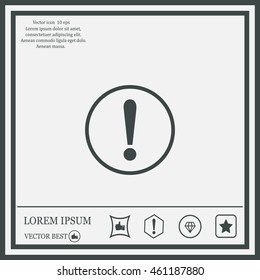 Exclamation mark. Exclamation mark. Hazard warning symbol. Flat design style. Vector EPS 10.
