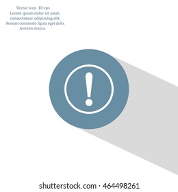 Exclamation mark. Exclamation mark. Hazard warning symbol. Flat design style. Vector EPS 10.