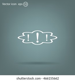 Exclamation mark. Exclamation mark. Hazard warning symbol. Flat design style. Vector EPS 10.