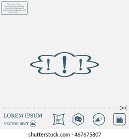 Exclamation mark. Exclamation mark. Hazard warning symbol. Flat design style. Vector EPS 10.