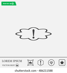 Exclamation mark. Exclamation mark. Hazard warning symbol. Flat design style. Vector EPS 10.