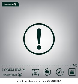 Exclamation mark. Exclamation mark. Hazard warning symbol. Flat design style. Vector EPS 10.