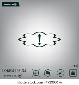 Exclamation mark. Exclamation mark. Hazard warning symbol. Flat design style. Vector EPS 10.