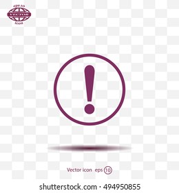 Exclamation mark. Exclamation mark. Hazard warning symbol. Flat design style. Vector EPS 10.