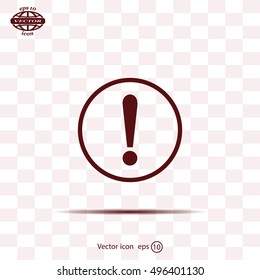 Exclamation mark. Exclamation mark. Hazard warning symbol. Flat design style. Vector EPS 10.