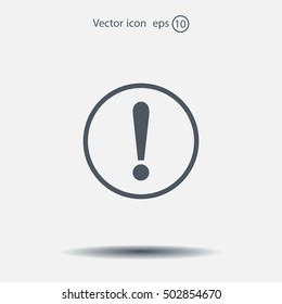 Exclamation mark. Exclamation mark. Hazard warning symbol. Flat design style. Vector EPS 10.