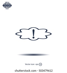 Exclamation mark. Exclamation mark. Hazard warning symbol. Flat design style. Vector EPS 10.