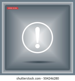  Exclamation mark. Hazard warning symbol. Flat design style. Vector EPS 10.