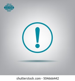 Exclamation mark. Exclamation mark. Hazard warning symbol. Flat design style. Vector EPS 10.