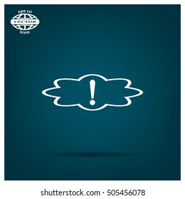 Exclamation mark. Exclamation mark. Hazard warning symbol. Flat design style. Vector EPS 10.
