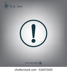 Exclamation mark. Exclamation mark. Hazard warning symbol. Flat design style. Vector EPS 10.