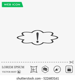 Exclamation mark. Hazard warning symbol. Flat design style. Vector EPS 10.