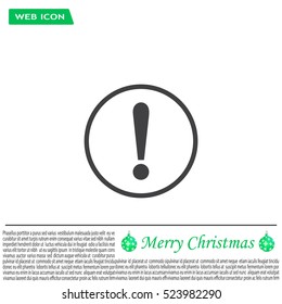 Exclamation mark. Exclamation mark. Hazard warning symbol. Flat design style. Vector EPS 10.