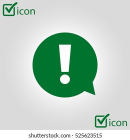   Marca de exclamación. Marca de exclamación. Símbolo de advertencia de peligro. Diseño plano. Vector EPS 10.