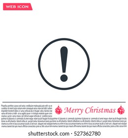 Exclamation mark. Hazard warning symbol. Flat design style. Vector EPS 10.