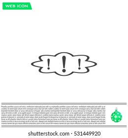 Exclamation mark. Hazard warning symbol. Flat design style. Vector EPS 10.