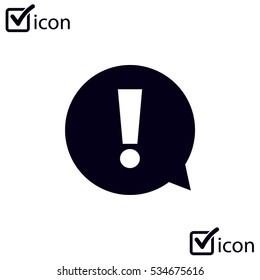  Exclamation mark.  Exclamation mark. Hazard warning symbol. Flat design style. Vector EPS 10.